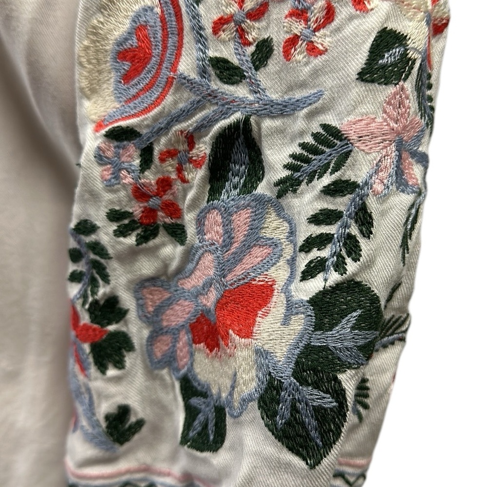 Sugar Lips White Embroidered Off Shoulder Peasant Style Top Blouse Womens Large - Picture 8 of 12